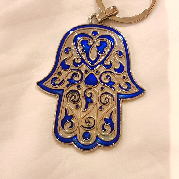 Hasma Evil Eye Protection HAND OF MARY/FATIMA Key charm chain - Picture 2 of 8